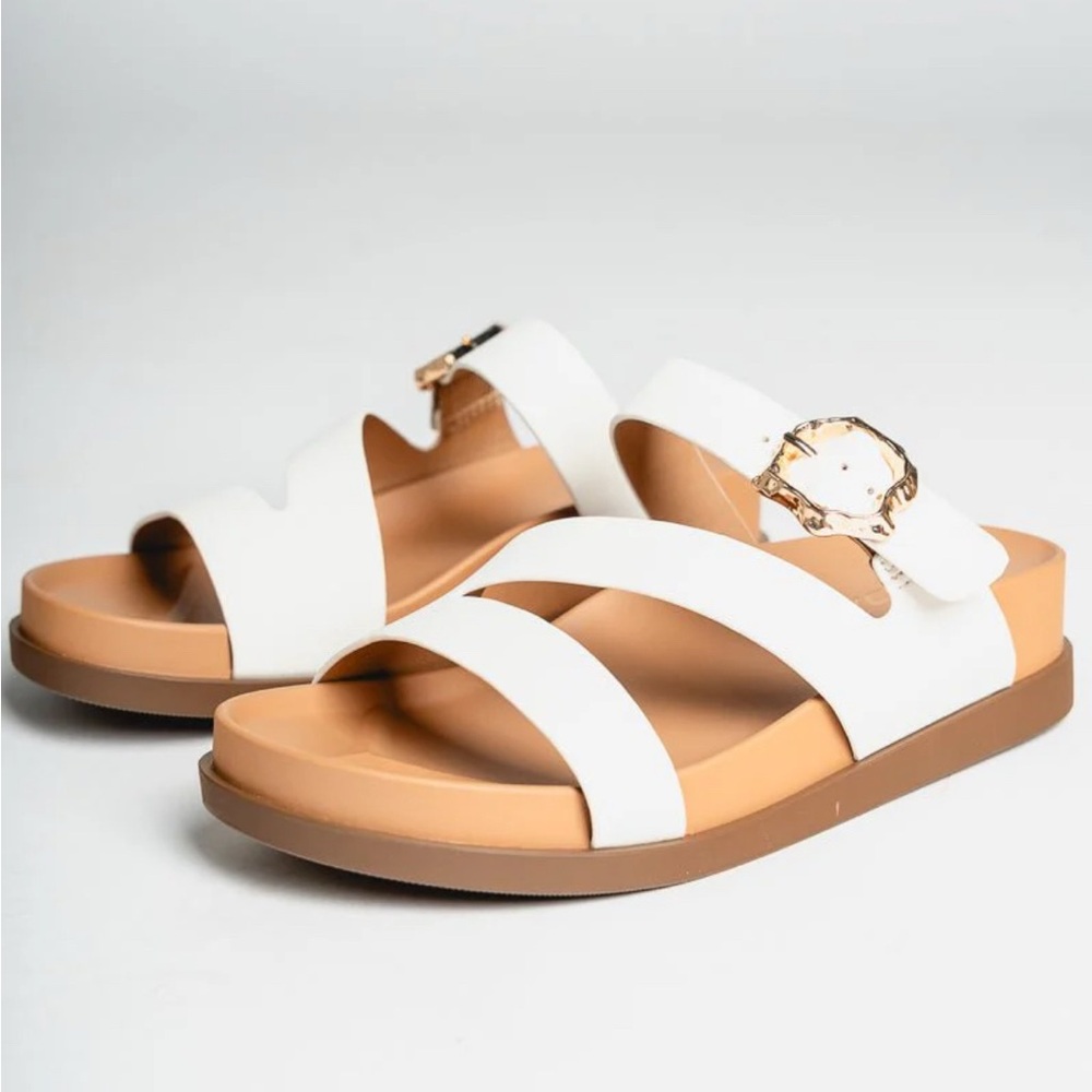 Soda White Strappy Sandals